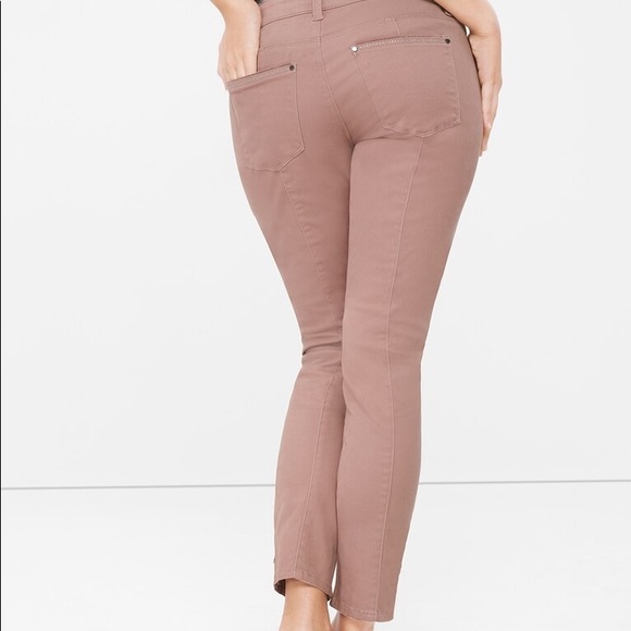 WHBM Washed Mauve Pink Skimmer Jeans 8 - Picture 3 of 10
